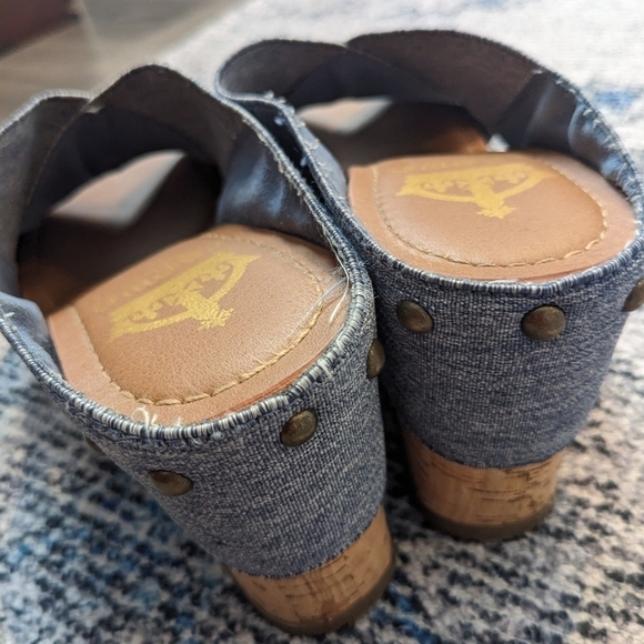 Crown Vintage blue wedge platform sandals size 6 - Picture 7 of 7